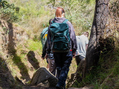 Lake Dewar Discovery Camp kids walking